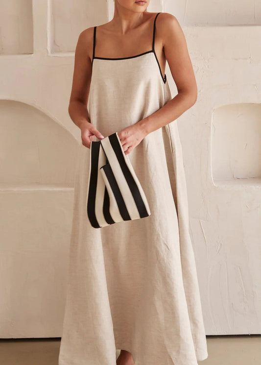 Women's White Maxi Dress Spaghetti Strap Breathable - OutfitLondon
