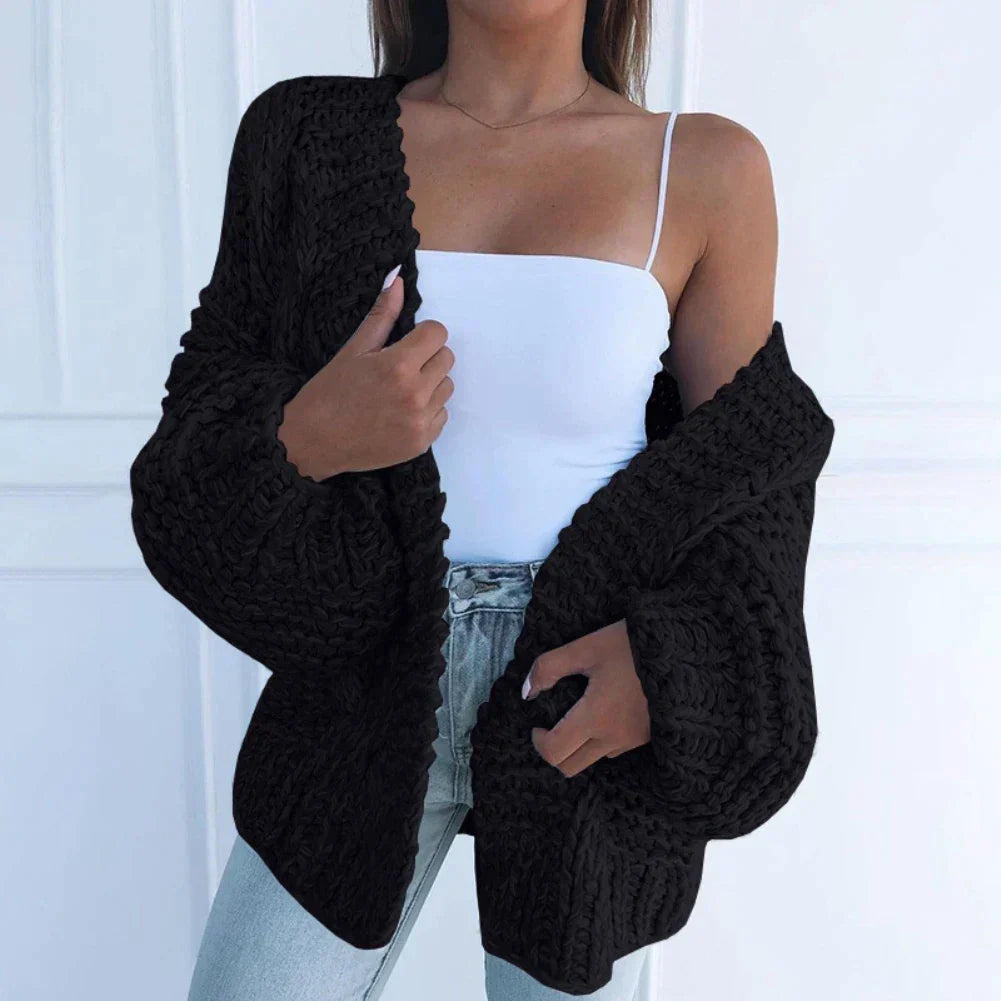 Soft Women's Crew Neck Cardigan Sweater