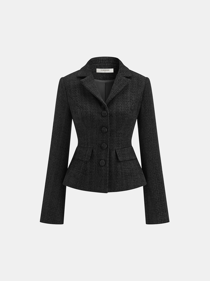 Luxurious Velvet One Button Women's Blazer - OutfitLondon
