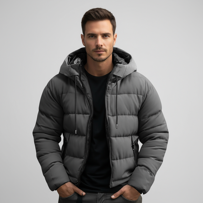 Men's Hooded Puffer Jacket - OutfitLondon