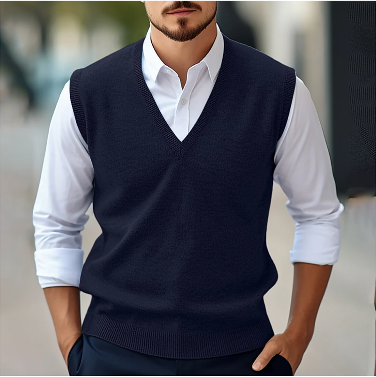 Comfortable Crew Neck Tank Sweater