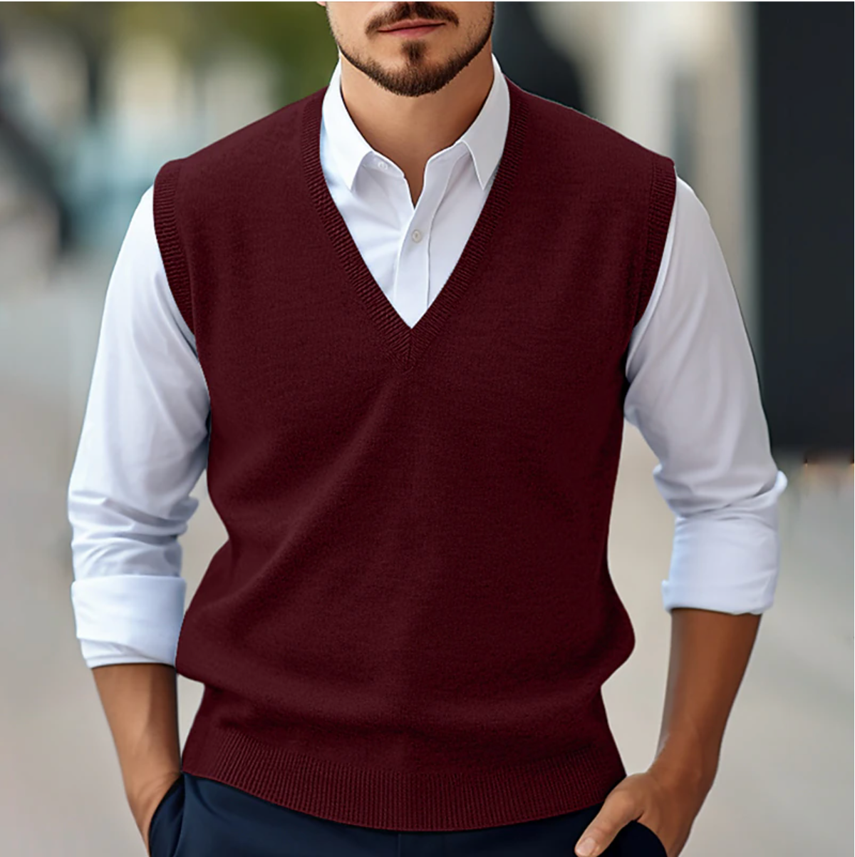 Comfortable Crew Neck Tank Sweater