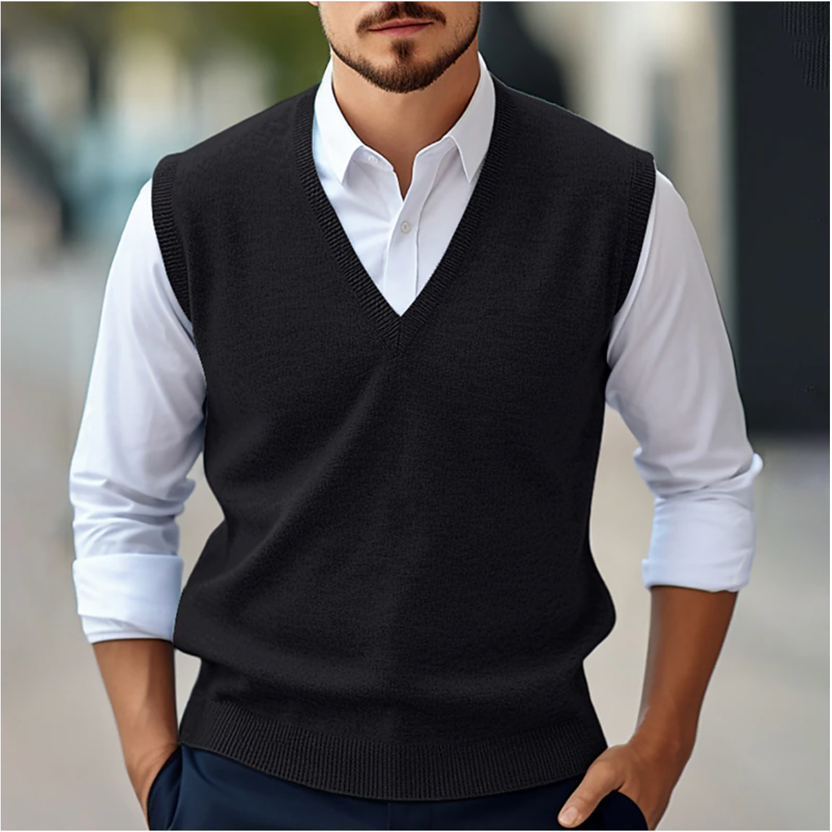 Comfortable Crew Neck Tank Sweater
