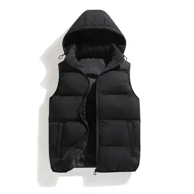 Quilted Mens Gilet with Removable Hood