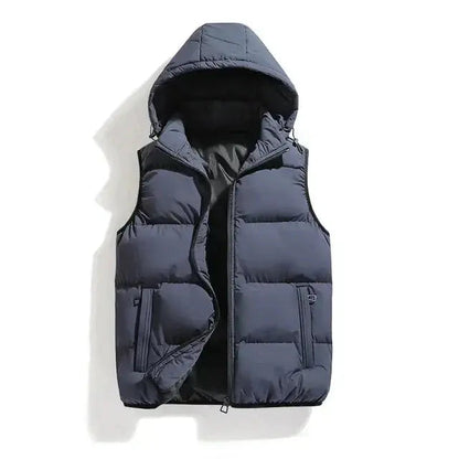 Quilted Mens Gilet with Removable Hood
