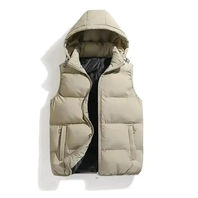 Quilted Mens Gilet with Removable Hood