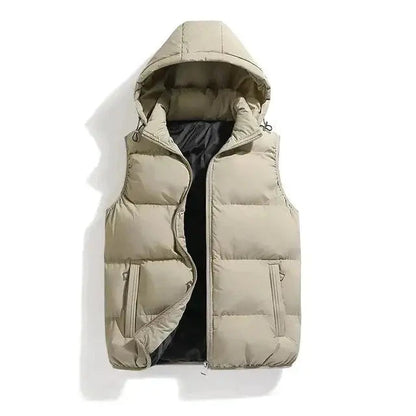 Quilted Mens Gilet with Removable Hood