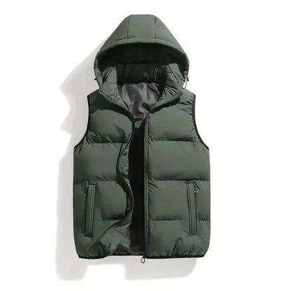Quilted Mens Gilet with Removable Hood - OutfitLondon
