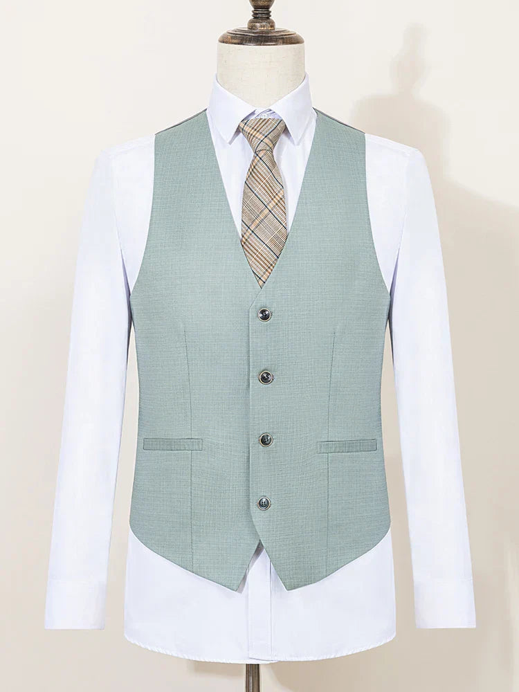 Tailored Fit Mens Summer Suit - Lightweight Green Business Wear
