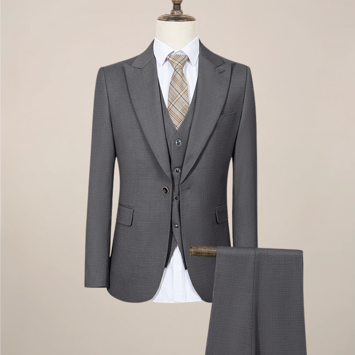 Tailored Fit Mens Summer Suit - Lightweight Green Business Wear