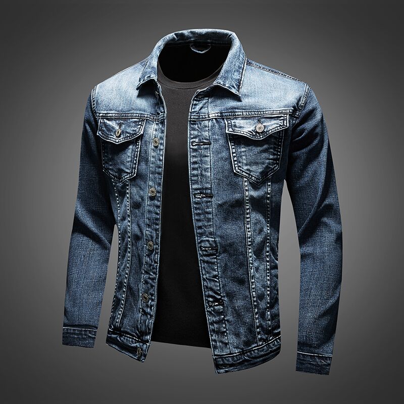 Classic Biker Slim Fit Jeans Jacket for Men - OutfitLondon