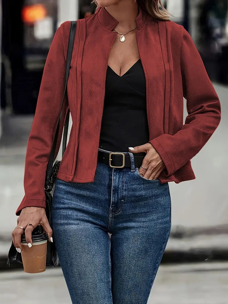 Women's Fit Wool Coat - Classic Collar Winter Jacket