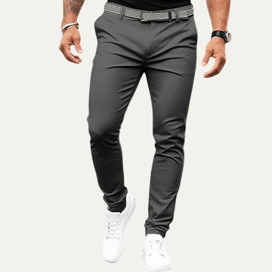 Men's Skinny Fit Dark Chino Jeans - OutfitLondon
