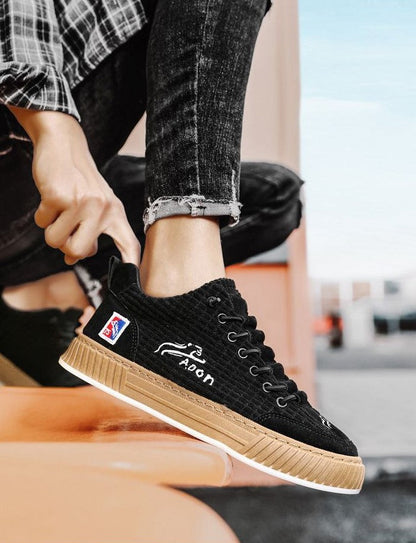 Comfortable Corduroy Low Top Sneakers with Arch Support