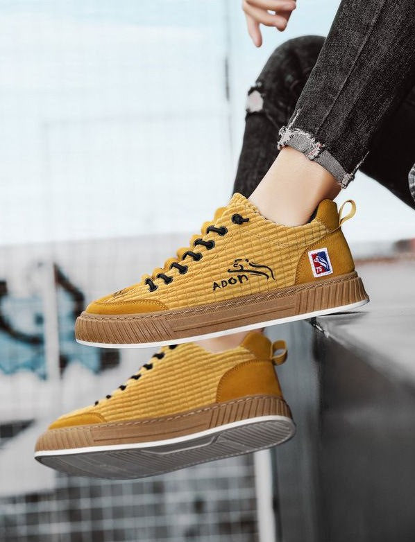 Comfortable Corduroy Low Top Sneakers with Arch Support