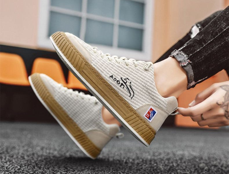 Comfortable Corduroy Low Top Sneakers with Arch Support