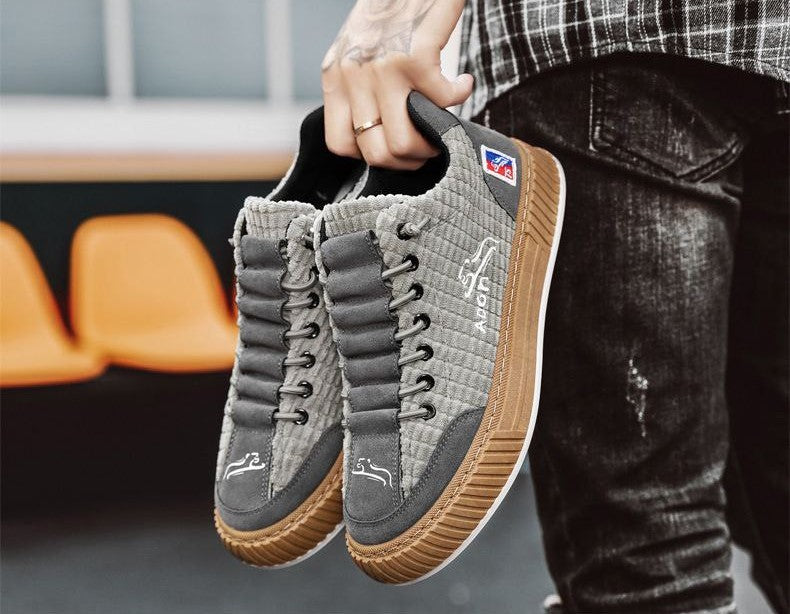 Comfortable Corduroy Low Top Sneakers with Arch Support