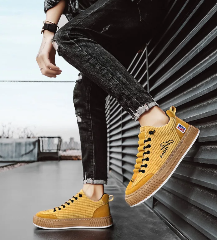 Comfortable Corduroy Low Top Sneakers with Arch Support