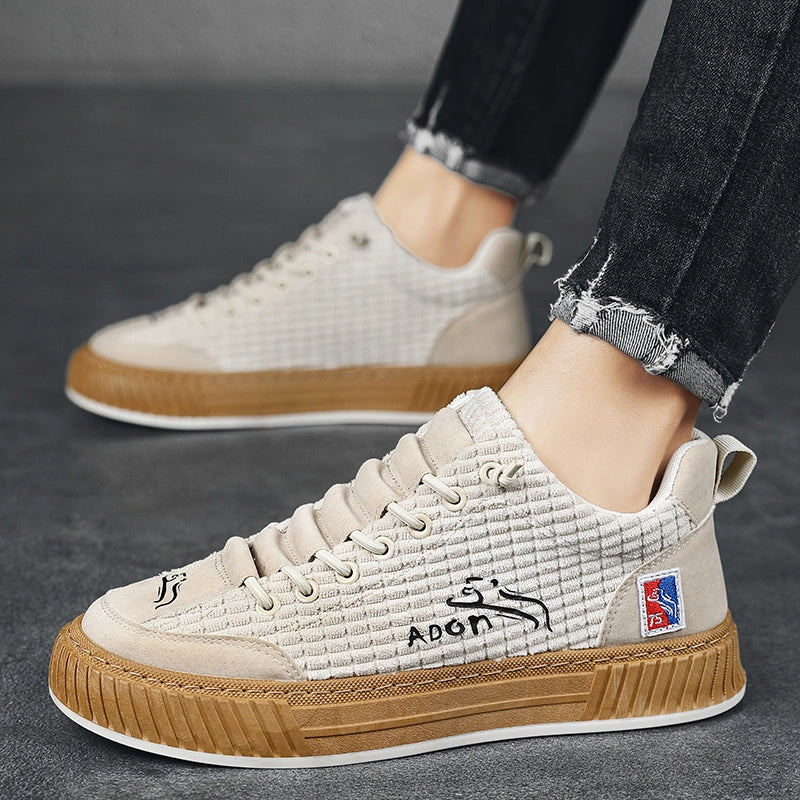Comfortable Corduroy Low Top Sneakers with Arch Support