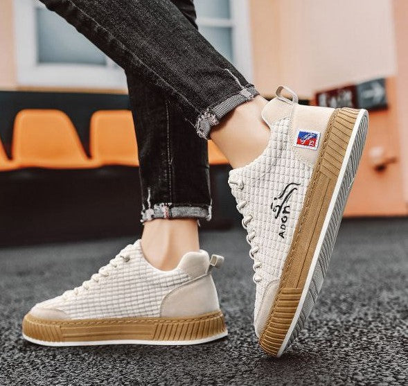 Comfortable Corduroy Low Top Sneakers with Arch Support - OutfitLondon