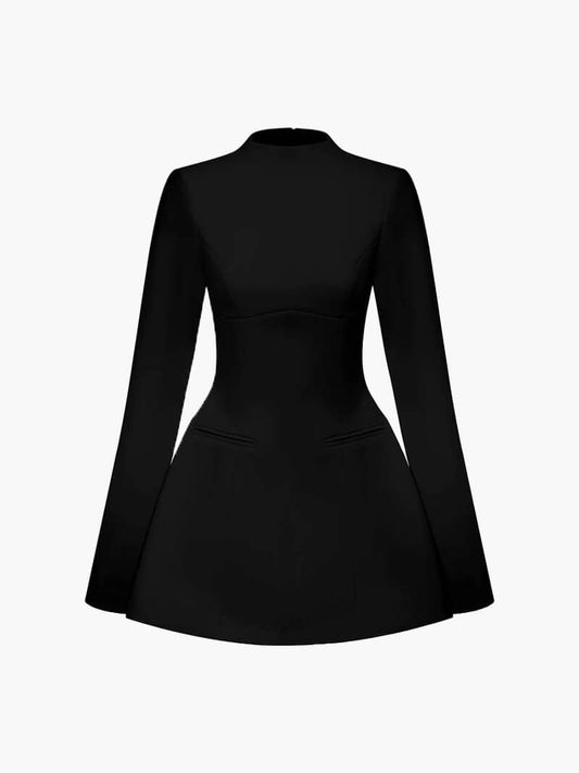 Elegant Low Back Fitted Mini Dress - OutfitLondon
