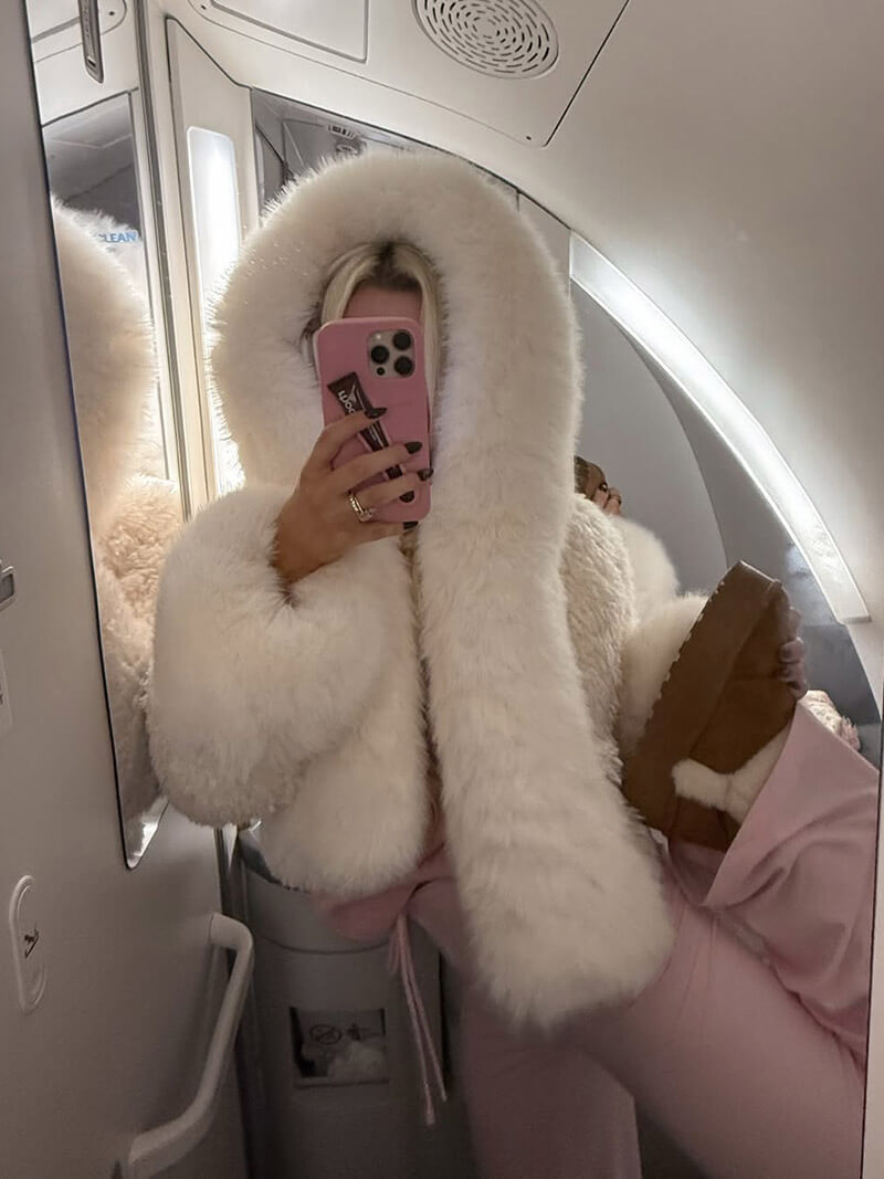 Soft Faux Fur Ladies Winter Parka Coat
