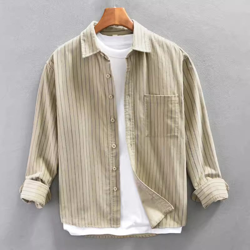 Comfortable Classic Striped Loose Fit Shirt - OutfitLondon