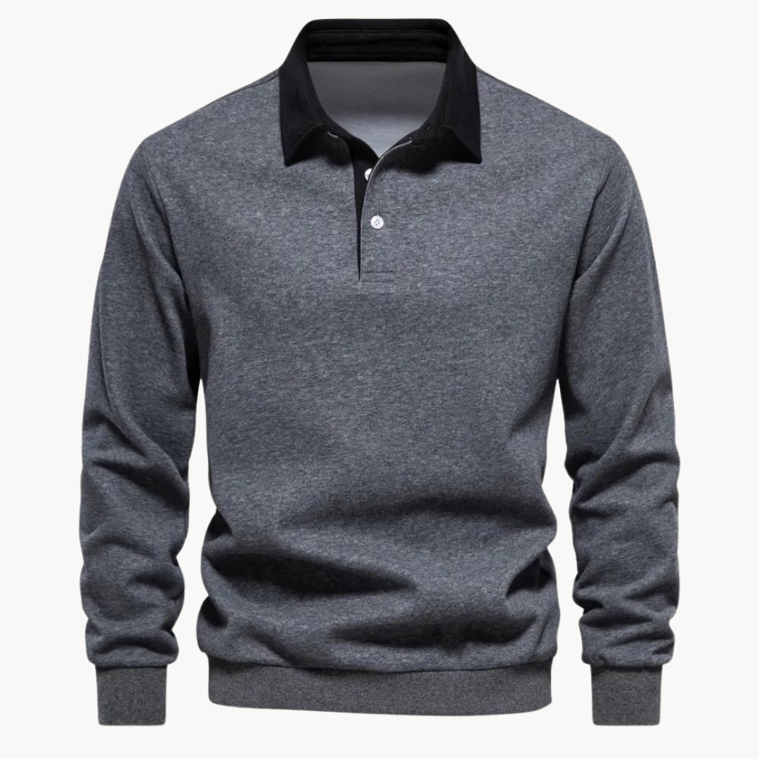 Comfortable Fleece Polo Shirt - Relaxed Fit Style - OutfitLondon