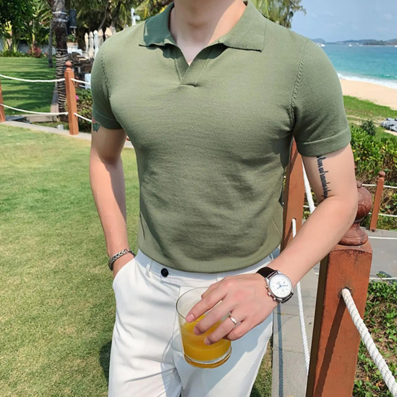 Comfortable V Neck Fitted Sweater