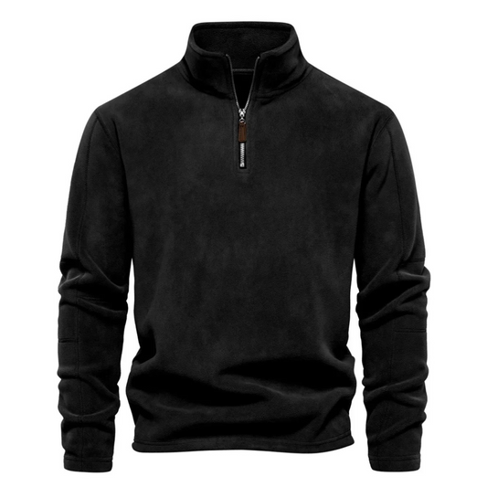 Cozy Zip Up Sweater with Stand Collar - OutfitLondon