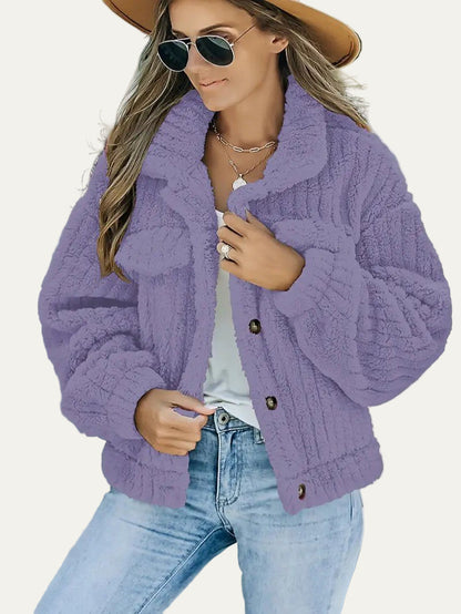 Soft Fuzzy Womens Teddy Jacket