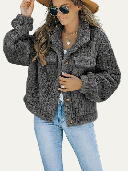 Soft Fuzzy Womens Teddy Jacket