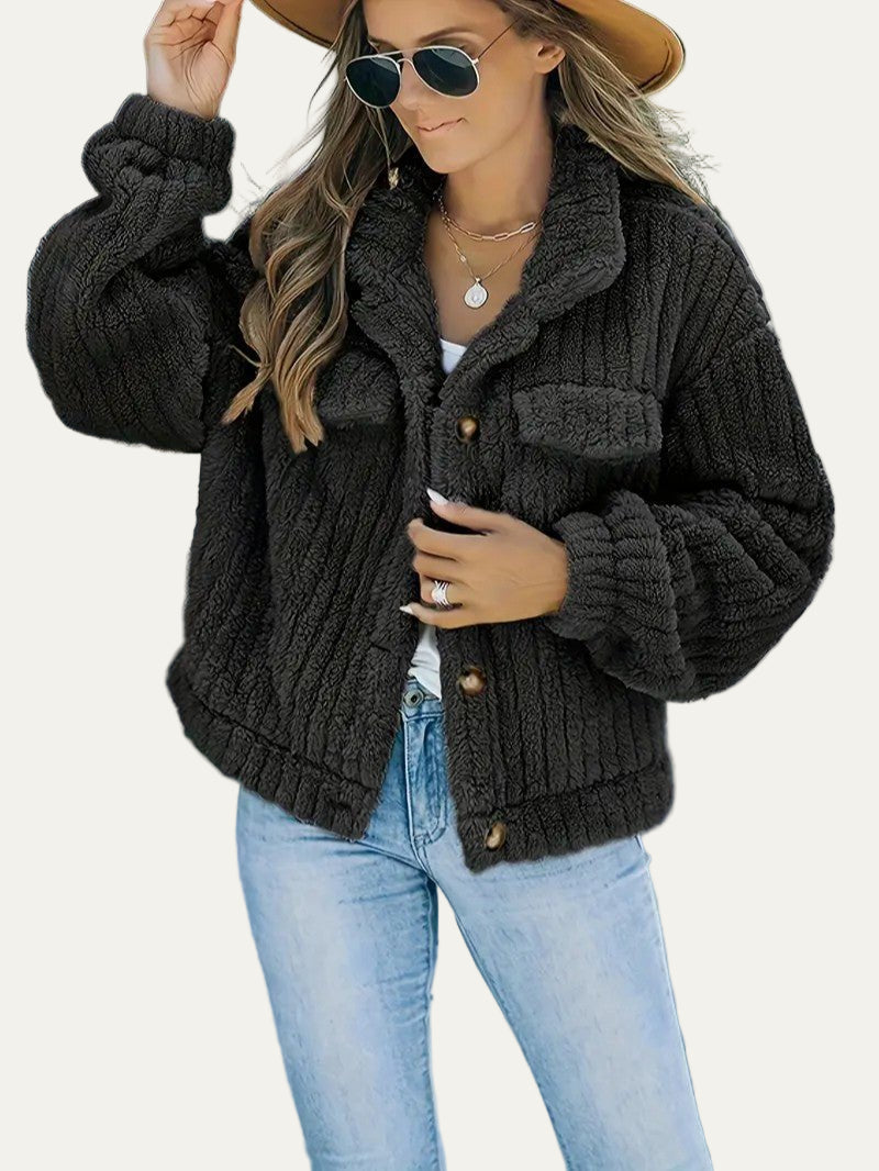 Soft Fuzzy Womens Teddy Jacket