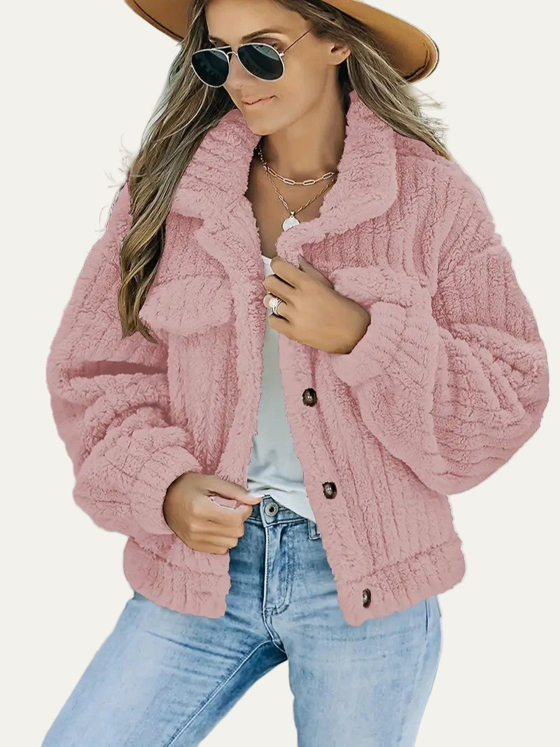Soft Fuzzy Womens Teddy Jacket