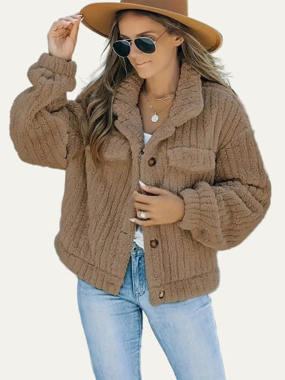 Soft Fuzzy Womens Teddy Jacket