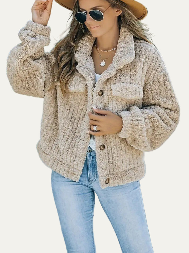 Soft Fuzzy Womens Teddy Jacket