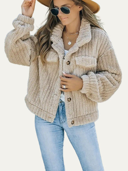 Soft Fuzzy Womens Teddy Jacket