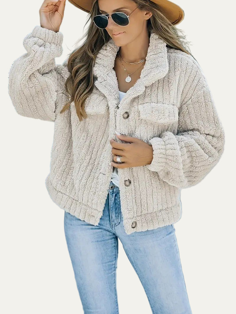 Soft Fuzzy Womens Teddy Jacket