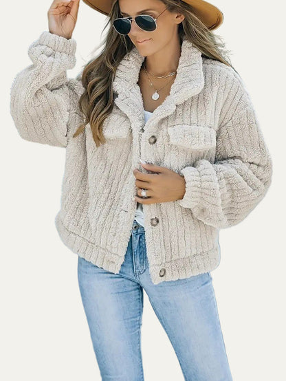 Soft Fuzzy Womens Teddy Jacket