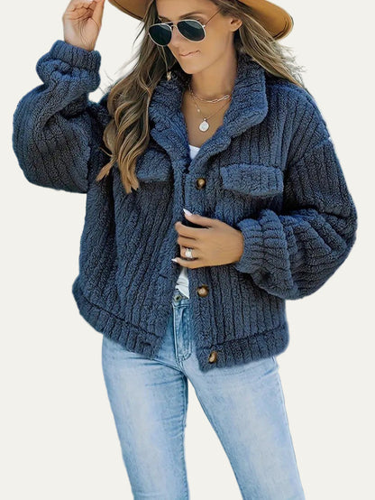 Soft Fuzzy Womens Teddy Jacket