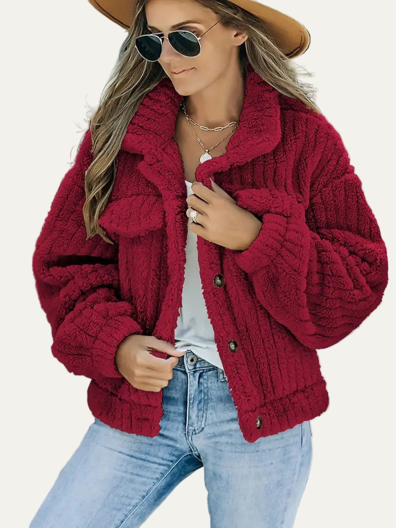 Soft Fuzzy Womens Teddy Jacket