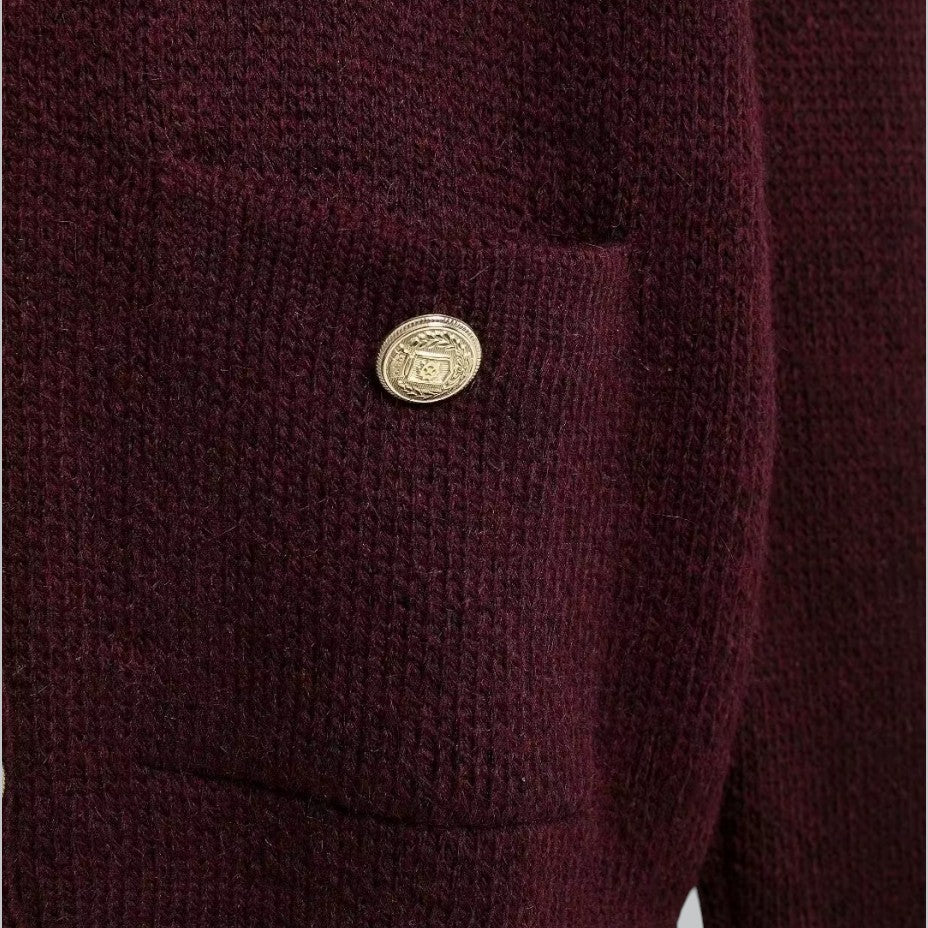 Cozy Cable Sweater with Shiny Buttons