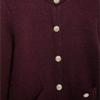 Cozy Cable Sweater with Shiny Buttons