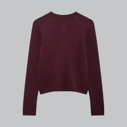 Cozy Cable Sweater with Shiny Buttons