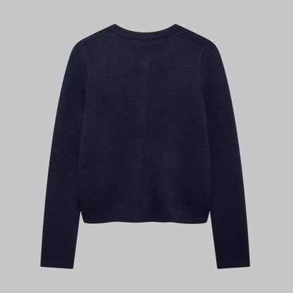 Cozy Cable Sweater with Shiny Buttons