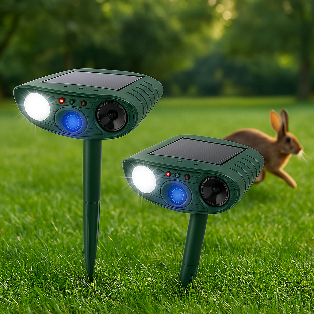 Outdoor Garden Rabbit Deterrent With LED Flash Light