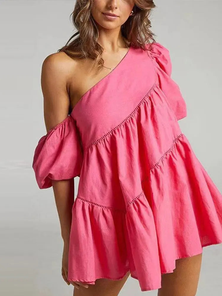 Fashionable Cold Shoulder Mini Dress for Ladies - OutfitLondon