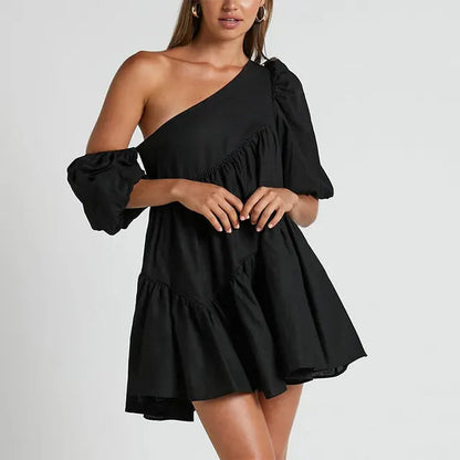 Fashionable Cold Shoulder Mini Dress for Ladies