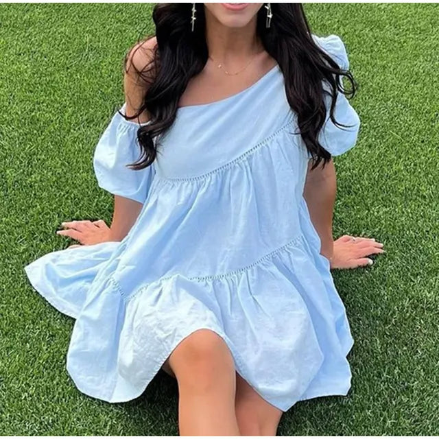 Fashionable Cold Shoulder Mini Dress for Ladies