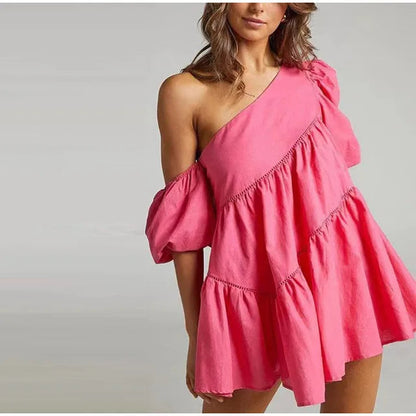 Fashionable Cold Shoulder Mini Dress for Ladies